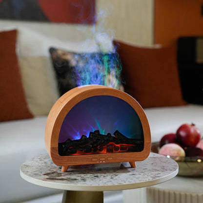 Fireplace Flame Essential Oil Diffuser - 7 Color Ultrasonic Aromatherapy Humidifier