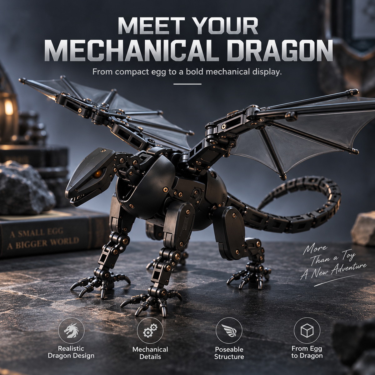 🔥DragonMorph – Egg to Dragon Transforming Mechanical Toy