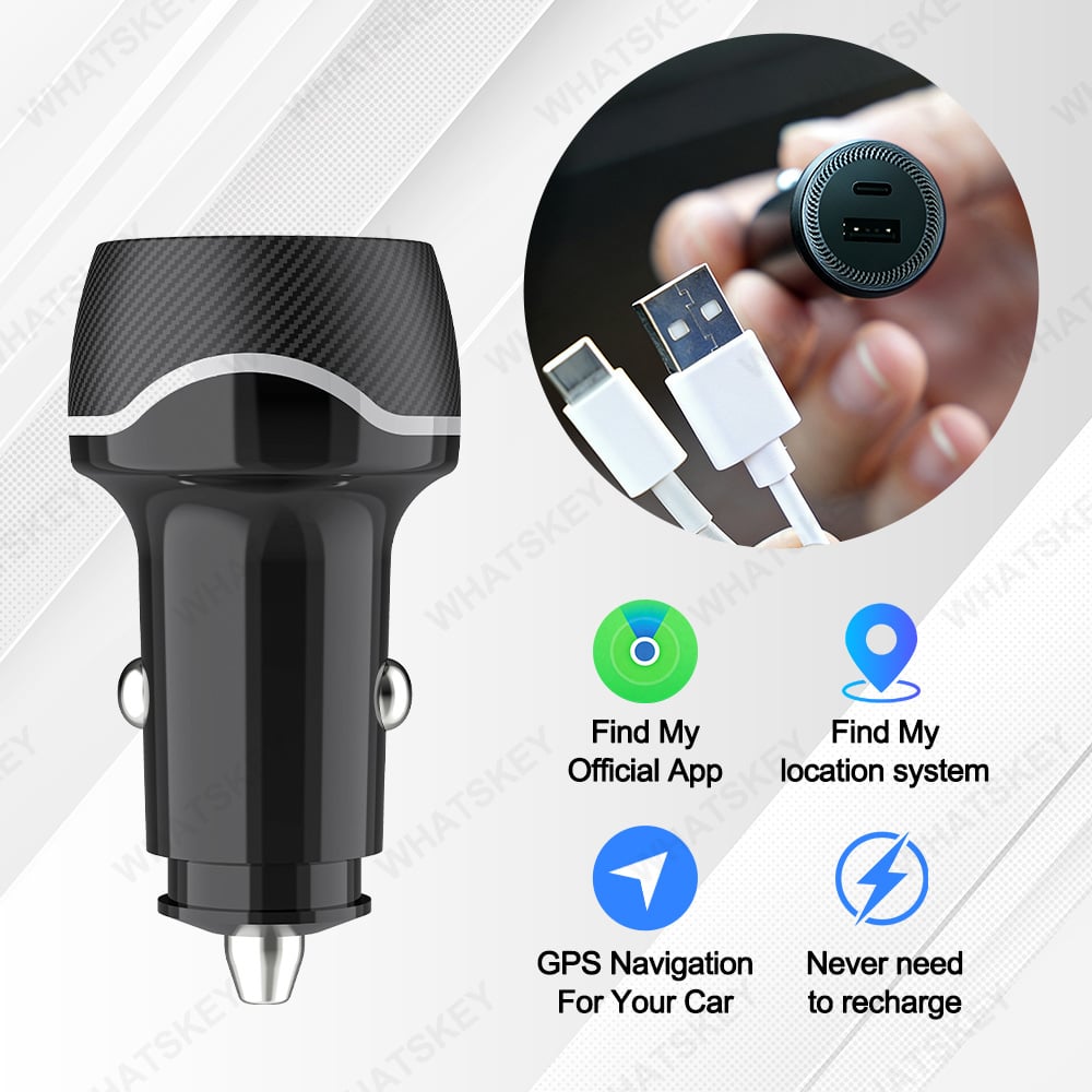 2-in-1 Car Charger & GPS Tracker (30W Fast Charge, USB-C Port)