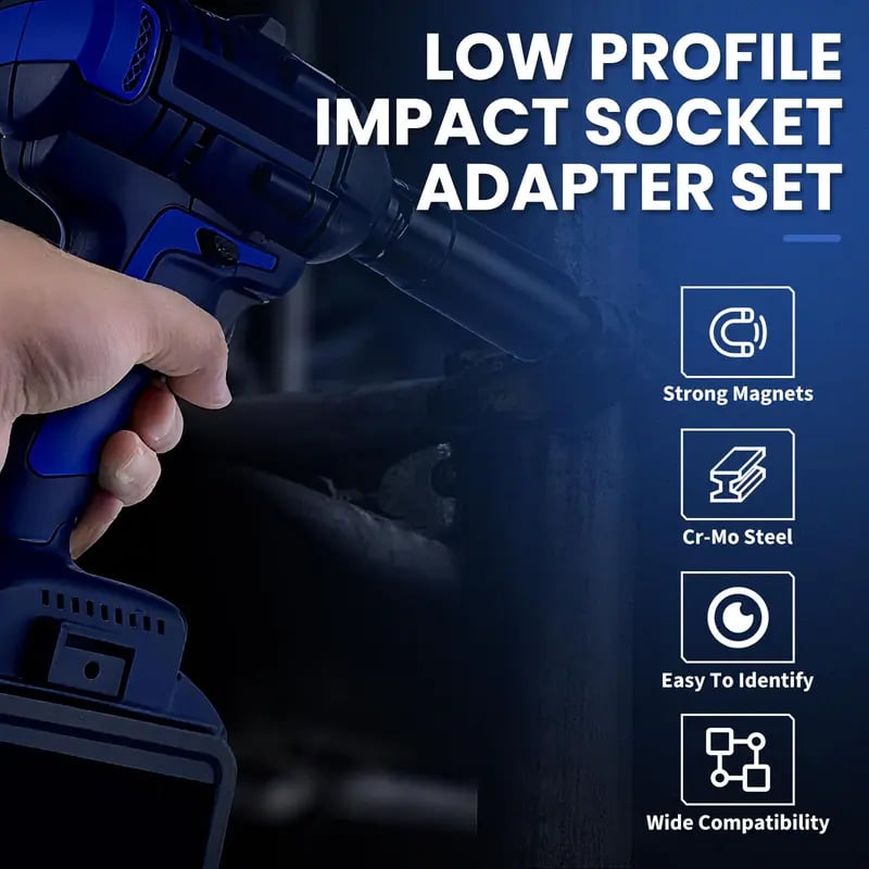 🎉Ultra-Low Profile Impact Socket Adapter Set (4-Piece)