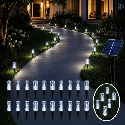 2026 Hot Sale💙 20-Pack Blue Bubble Solar Garden Stake Lights