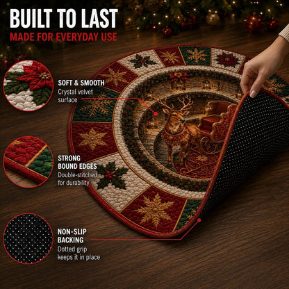 🎄3D Christmas Gnome Optical Illusion Round Rug | Fun Festive Home Decor Must‑Have⭐🏠🎁