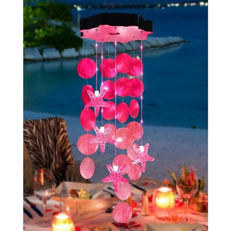 🎁49% OFF - 🌈 ✨ Solar-Powered Seashell Wind Chime Light