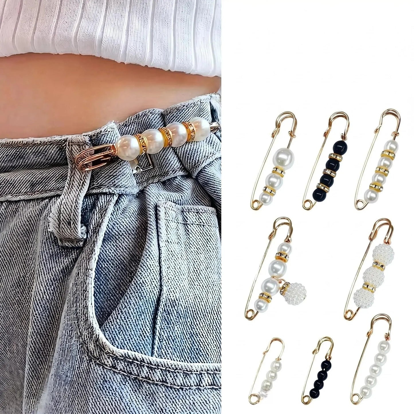 12-Piece Pearl Brooch Pin Set - Decorative Mixed-Style Fasteners for Cardigans & Dresses