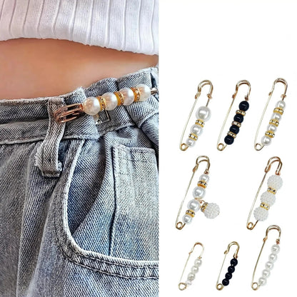 12-Piece Pearl Brooch Pin Set - Decorative Mixed-Style Fasteners for Cardigans & Dresses