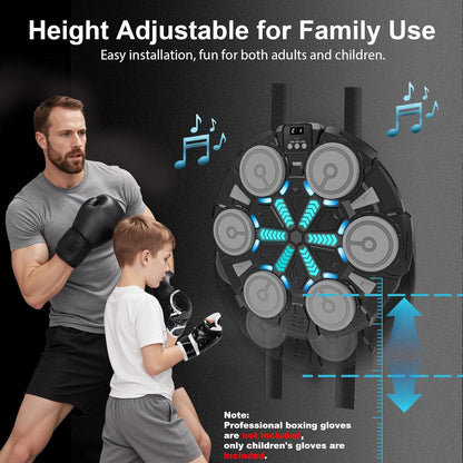 Smart Music Boxing Training Machine with Boxing Gloves, Interactive Boxing Trainer, Universal for Adults & Kids