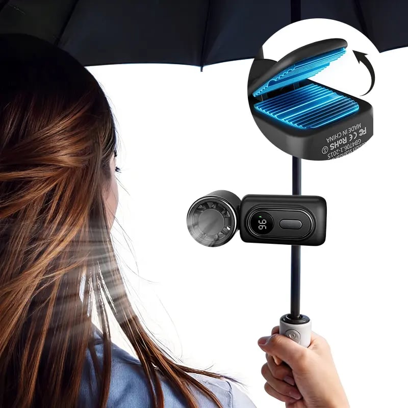 Mini Portable Handheld Clip Fan, 3-in-1 Rechargeable 3000mAh Battery, 5 Speeds, 180° Adjustable Airflow, USB Cooling, Perfect for Travel, Office, and Personal Use - Protection