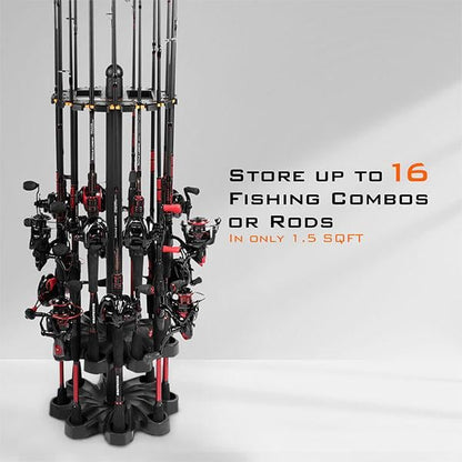 🔥 Fishing Rod Rack With Rotating Base