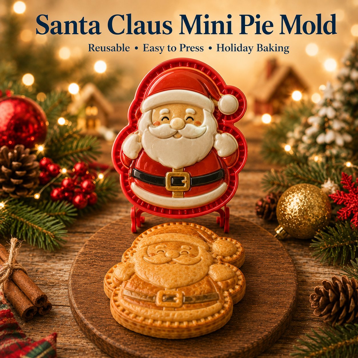 🎄 9-Design Christmas Mini Pie Mold Collection | Reusable Embossed Molds for Shaping Detailed Santa, Snowman, Reindeer, Tree & Holiday Pies 🥧✨