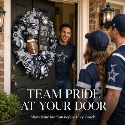 Football Team Handcrafted Wreath for Game-Day Front Door Decor