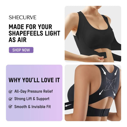 ✨50% OFF NOW! 👙 Front Closure Cross-Back Wireless Posture Bra – Ultra Push-Up, All-Day Comfort & Natural Lift for a Slimmer, Taller Silhouette 💖