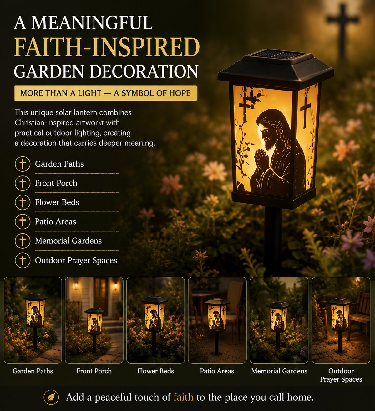 ✝️ Faith Garden Solar Light — Illuminate Your Garden With Faith, Hope & Heavenly Warmth ✨