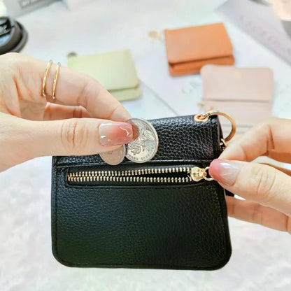 Elegant and Minimalist Women's Slim Short Wallet – A versatile, stylish mini tri-fold wallet featuring RFID protection, card slots, a bill compartment, and an ID window