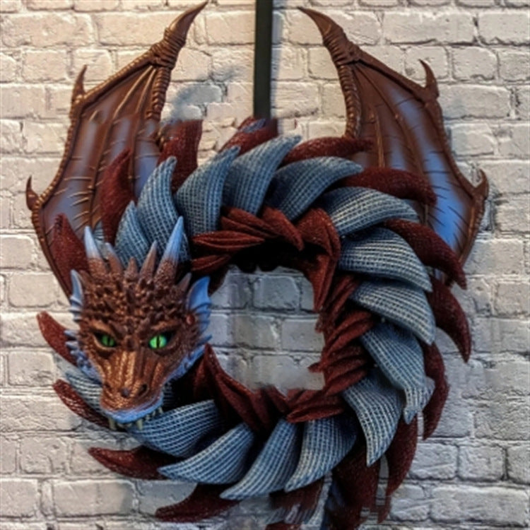 🐉 Gothic Dragon Wreath Front Door Decor