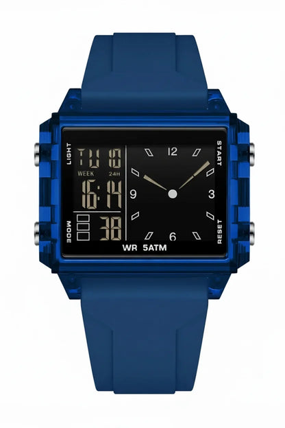 Analog-Digital Sport Watch – Waterproof, Luminous & Multi-Function