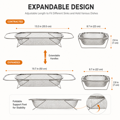 💦 Expandable Over-the-Sink Strainer Basket