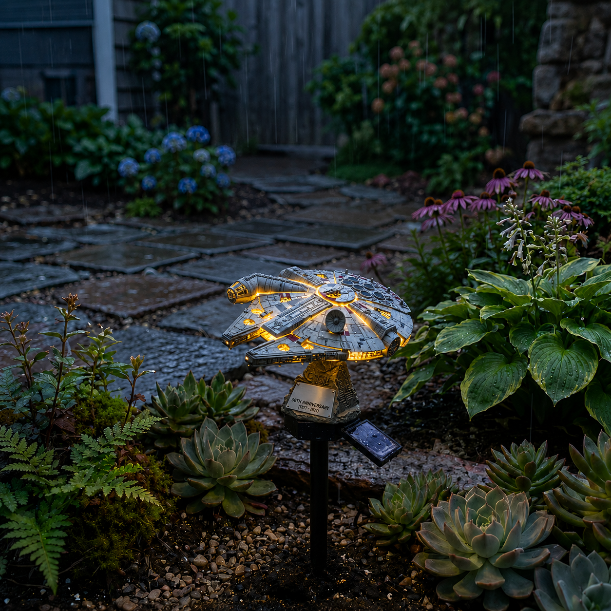 🌌 TODAY ONLY—🔥 Save 50% 🚀 Sci-Fi Starship Solar Garden Light ✨ Light Up Your Outdoor Space