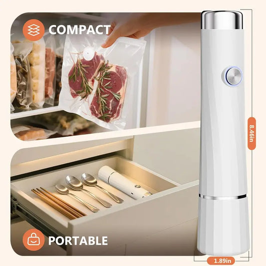 Food Vacuum Sealing Machine (Vacuum Sealing Machine + 30 Reusable Vacuum Bags) Powerful Handheld Type