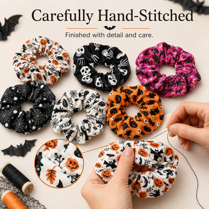 🎃 Hand-Illustrated Halloween Scrunchie Collection