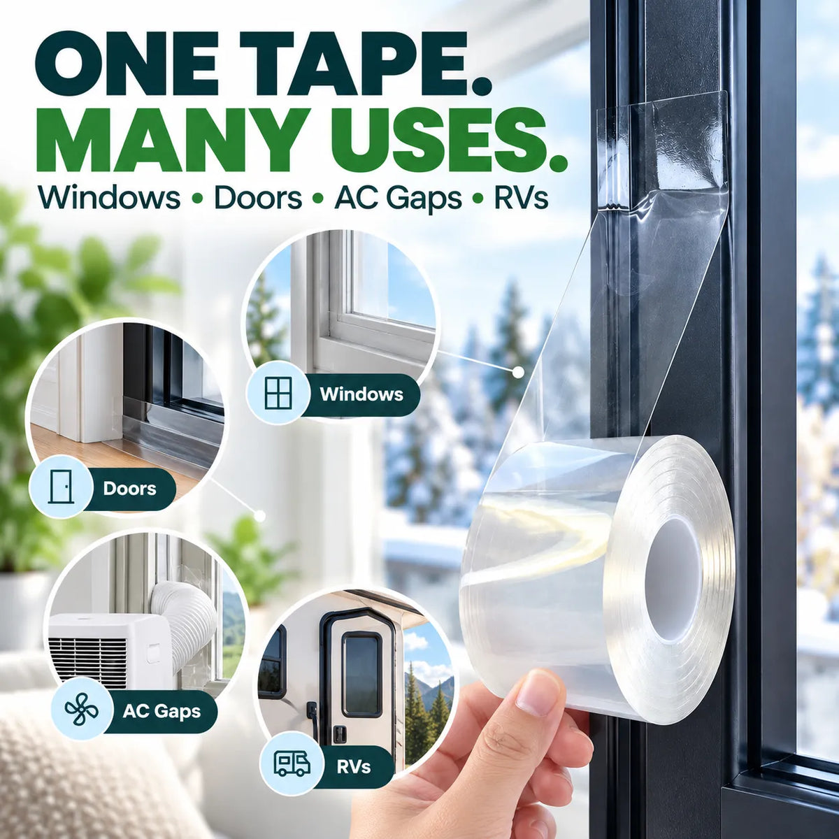 Clear Weather Sealing Tape – Waterproof Window & Door Gap Seal