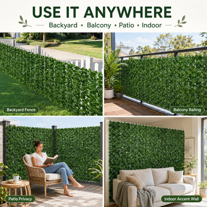 🏡 Upgrade Your Outdoor Space: Premium Faux Leaf Privacy Fence & Garden Hedge