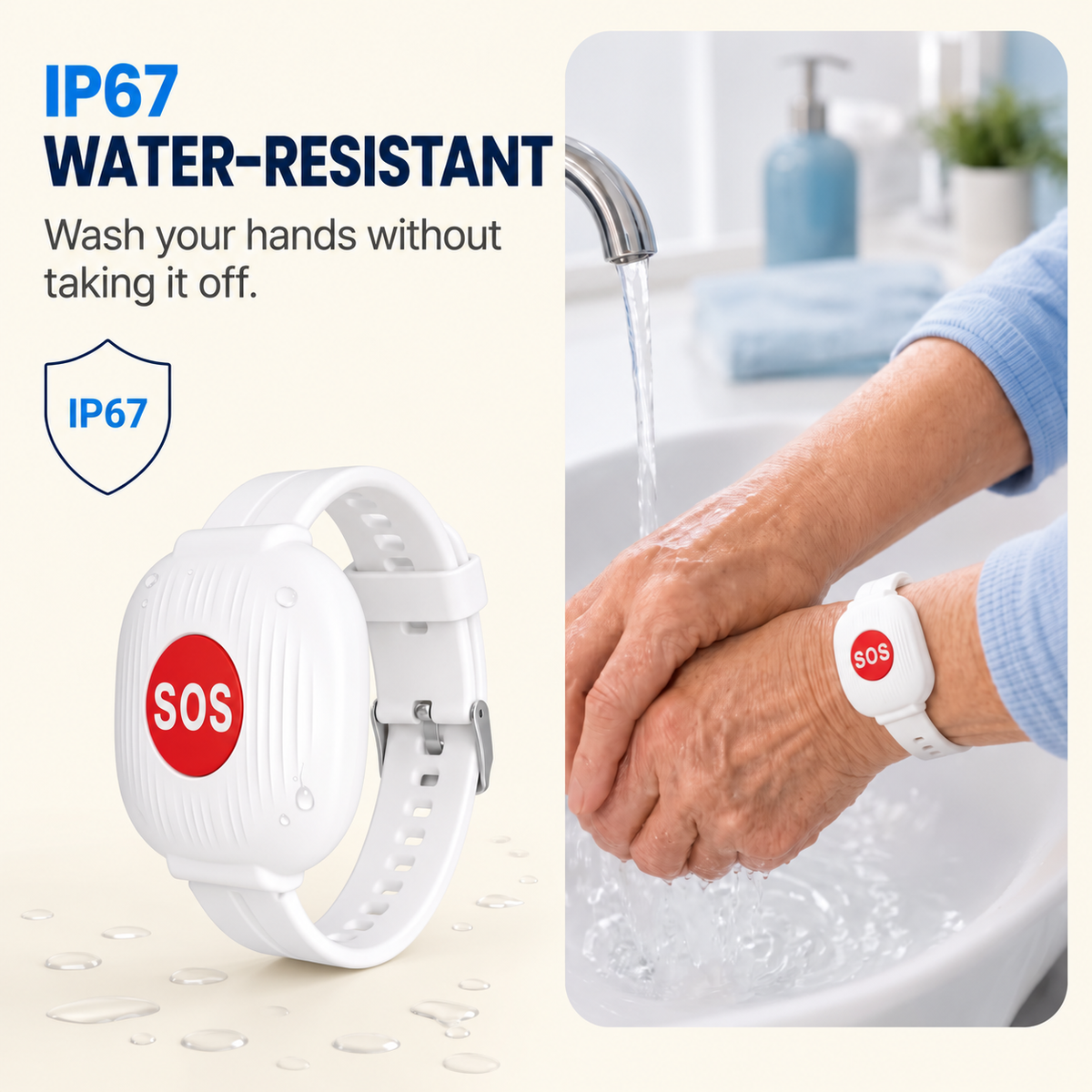 🚨 One-Touch WiFi SOS Alert Bracelet – Instant Family App Notifications, IP67 Water Resistance & Rechargeable Design