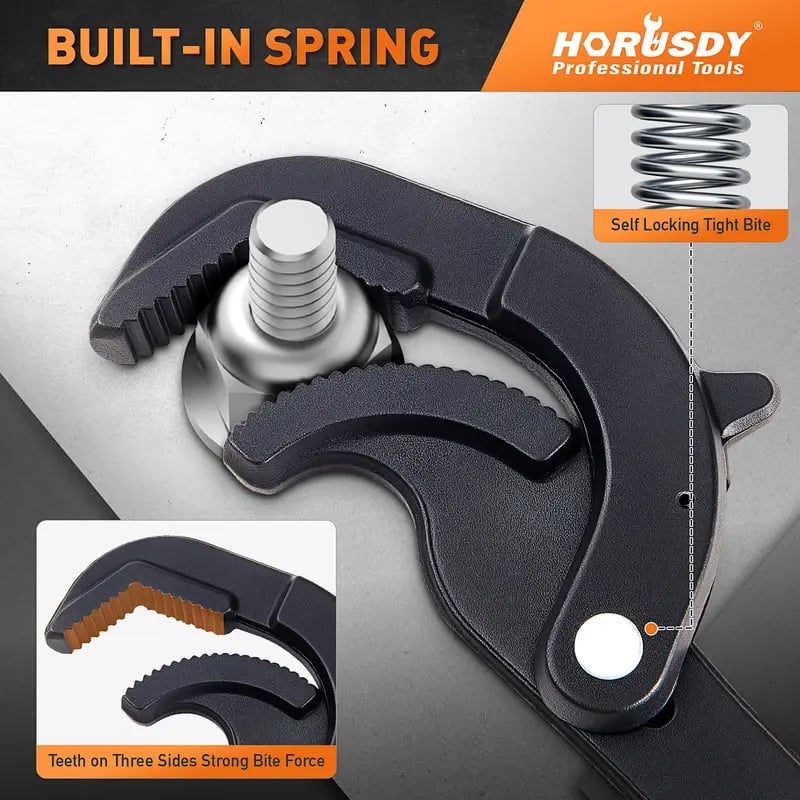 🛠️10′′ & 15′′ Self-Adjusting Pipe Wrench Set – Heavy Duty for Plumbing, HVAC, Nuts, Pipes & Fixtures