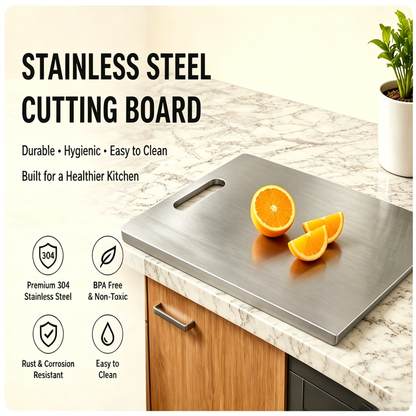 🔥🥩 SteelGuard™ Stainless Steel Chopping Board  ✨