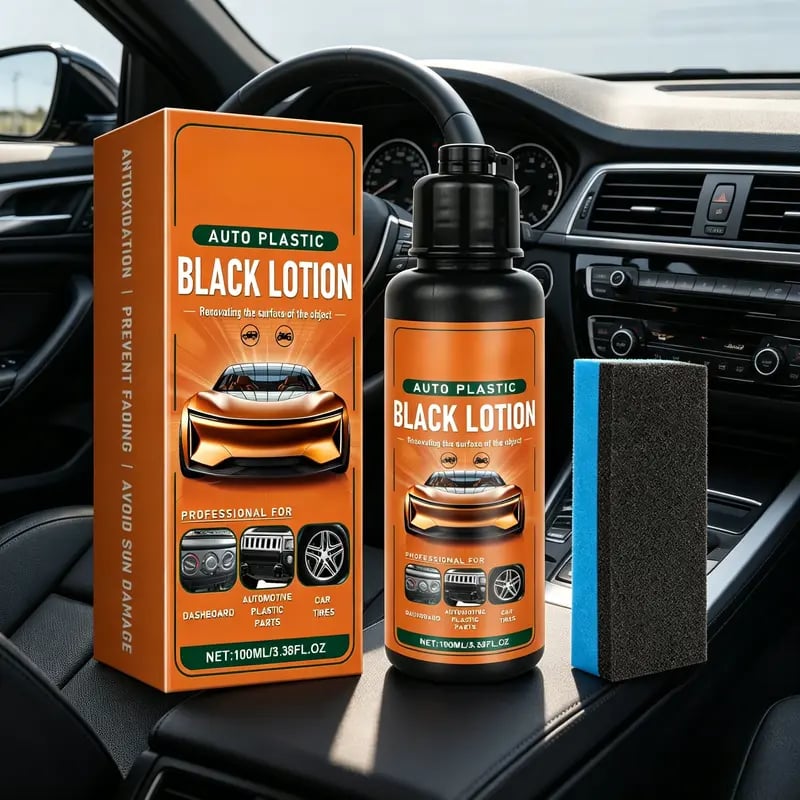 🔥HOT SALE 49% OFF🚗Automotive Plastic & Trim Restorer – Interior & Exterior Revitalizer with Applicator Pad✨