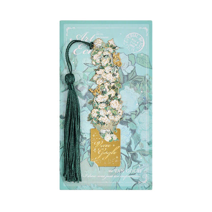 📚✨ 8-Piece Gold Metal Bookmark Set with Tassel – Van Gogh & Monet Inspired Gift for Book Lovers 🎨