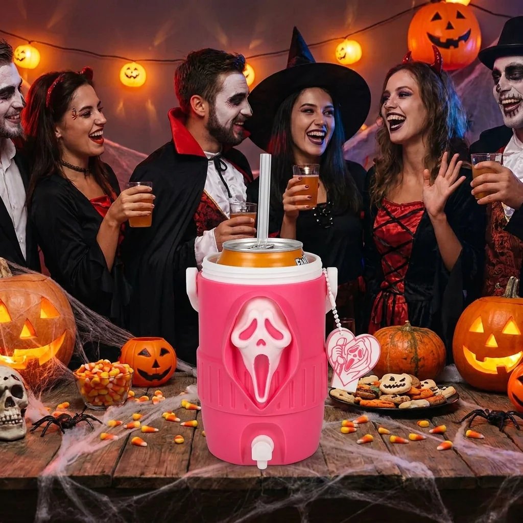 🎃3D Scream Ghost Face Portable Handle Tumbler – Gothic Horror Aesthetic Cup Full Listing