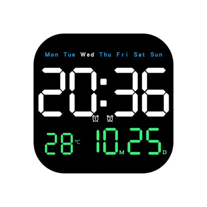 49% OFF ⏰ Modern Multifunctional Digital Clock ✅ Remote Control Adjustable Brightness | Wall Mount/Desk Stand Clock with Date & Temperature