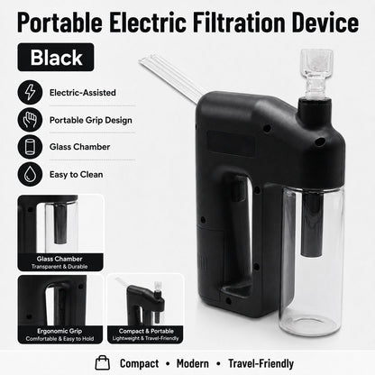 ⚡  Portable Handheld Electric Filtration Device | Compact Glass Chamber Design with Electric-Assisted Operation & 6 Color Options ✨