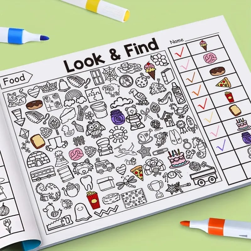 ✍️🧠Interactive Look & Find Colouring Book