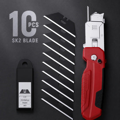 🔪✨2-in-1 Foldable Utility Knife & Scraper Portable Razor Scraper for Sticker Glue Paint Glass Tile Cleaning