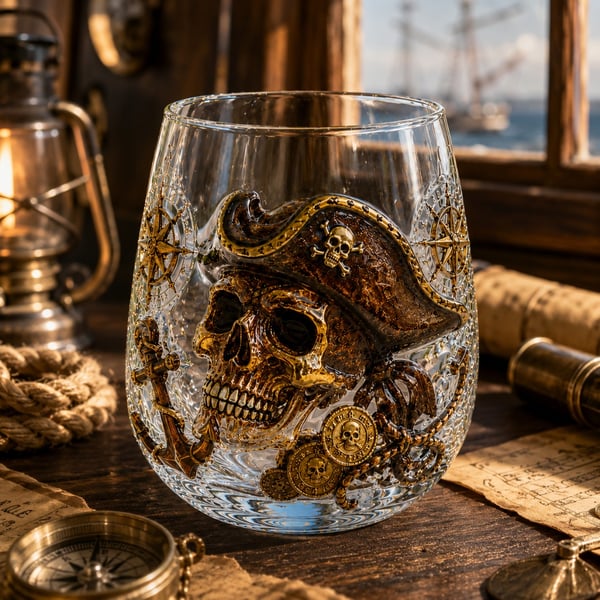 🌊 7-Piece Legendary Ocean Treasure Crystal Set for Whiskey Lovers & Home Bar Collectors ⚓✨