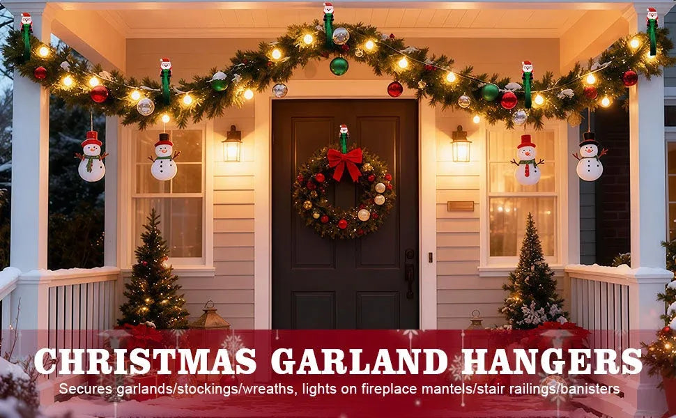 🎄🎅 Santa Claus Adhesive Hooks (12-Pack) — no drills, no nails, just peel, stick, and hang
