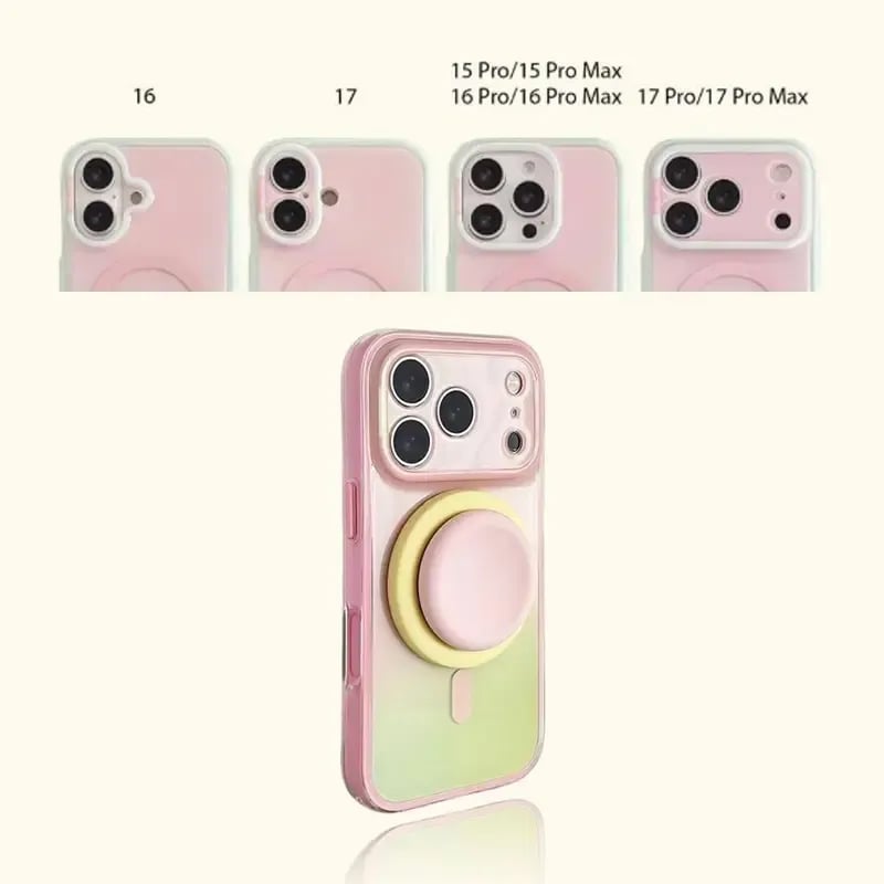 Magnetic Gradient Phone Case with Liquid Stand for iPhone