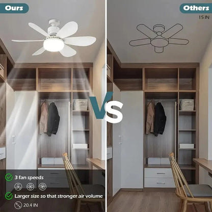 🎁 2-in-1 Portable Ceiling Fan with Light (Includes Remote Control)