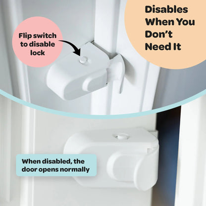 HugLock Snap-On Childproof Door Lock - No Drill, No Adhesive Interior Door Safety Latch, Out-of-Reach Toddler Proof Lock (Unlocks from Both Sides)