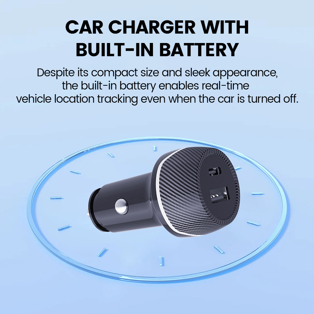 2-in-1 Car Charger & GPS Tracker (30W Fast Charge, USB-C Port)