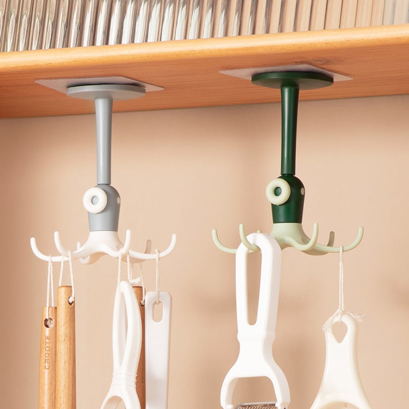 🪝Drill-free 360° rotating octopus hook🐙