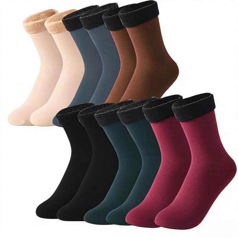 🧦7 Pairs Women's Heavyweight Fuzzy Fast Heating Keep Warm Calf High Mid-Calf Socks