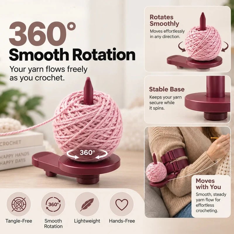 ⏰Wearable Arm Yarn Holder with Adjustable Dual Straps