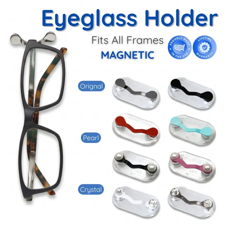 💥Buy 2 get 1 free 🔥Magnetic Eyeglass Holder Stainless Steel Glasses Clip for Shirts & Pockets | Made in the USA with Lifetime Guarantee