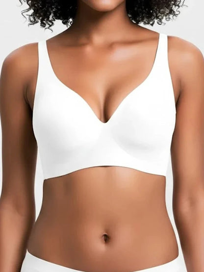 Wireless Seamless Deep-V Push-Up Bra
