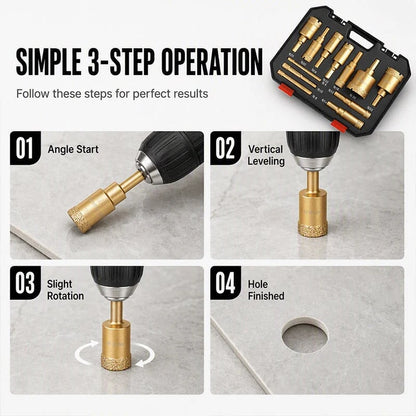 ⏰12-Piece Dry Diamond Tile Hole Saw Kit (6-35mm)