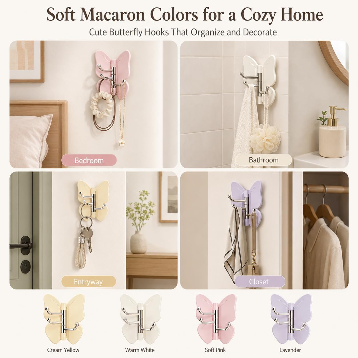 Butterfly Rotating Self Adhesive Hooks