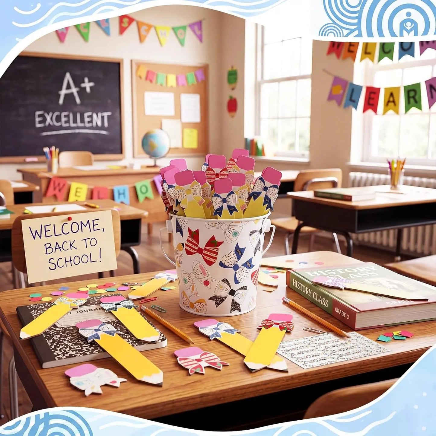 121 Pcs Back to School Teacher Gift Flip Name Sticks Set with Storage Cup