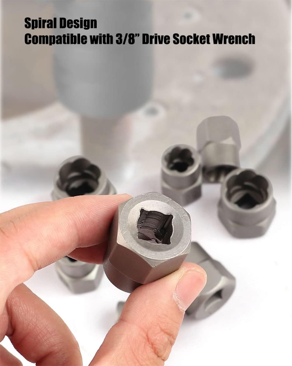 🛠️14-Piece Impact Bolt & Nut Remover Set, 3/8"Bolt Lug Nut Extractor Socket Tool Set